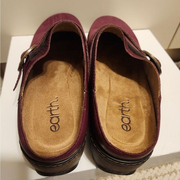 Earth "Kulla" Dark Red Berry Suede/Leather Trim Ultra-Padded Clogs Sz.8 Ret $110 - Picture 6 of 7